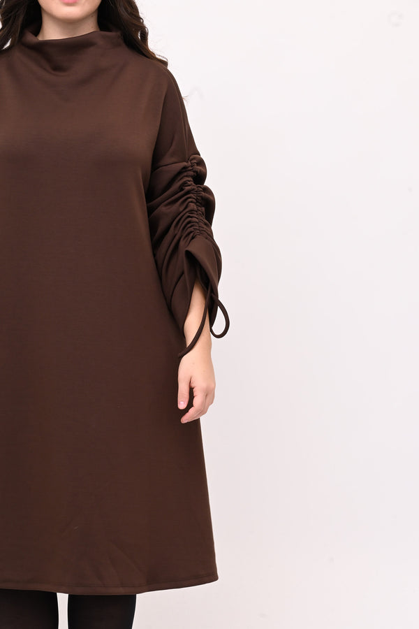 Abito scuba laccio maniche - Moro