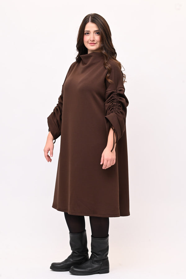 Abito scuba laccio maniche - Moro