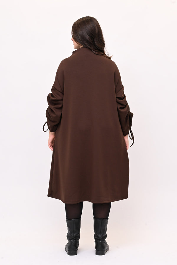 Abito scuba laccio maniche - Moro