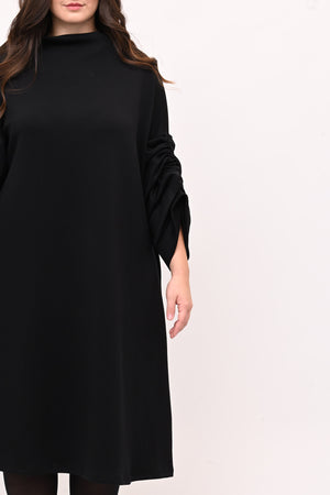 Abito scuba laccio maniche - Nero