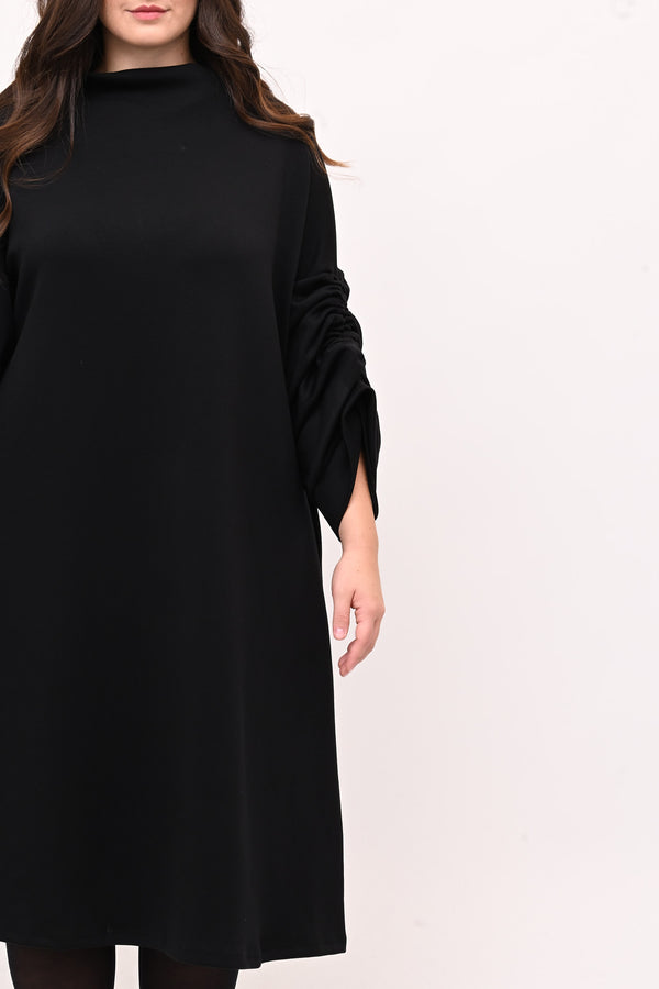 Abito scuba laccio maniche - Nero