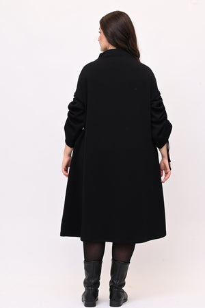 Abito scuba laccio maniche - Nero