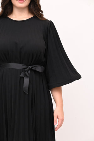 Abito crepe plisse - Nero