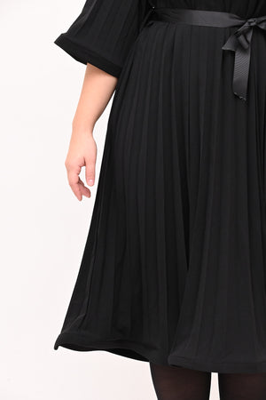 Abito crepe plisse - Nero