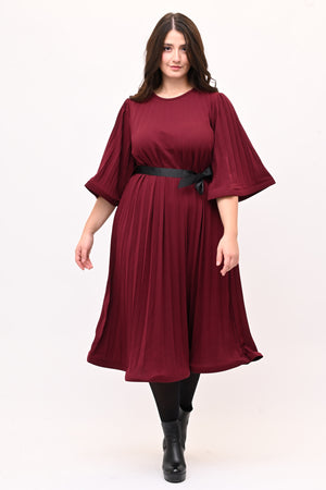 Abito crepe plisse - Vino