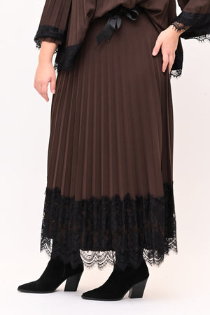 Gonna plisse pizzo - Moro