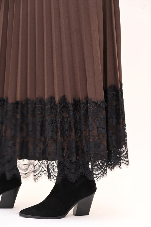 Gonna plisse pizzo - Moro