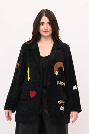 Giacca coste fumetto - Nero