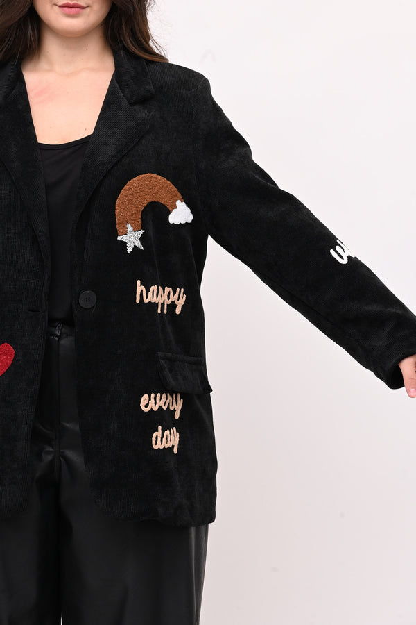 Giacca coste fumetto - Nero