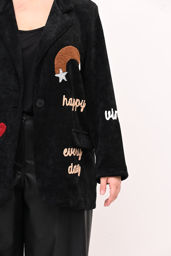 Giacca coste fumetto - Nero