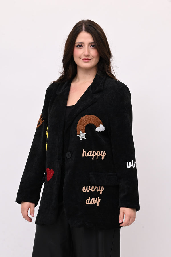 Giacca coste fumetto - Nero