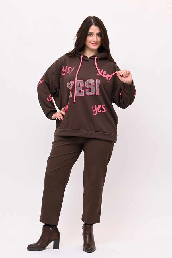 Felpa strass YES - Moro