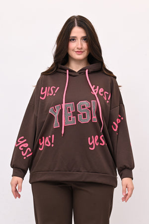 Felpa strass YES - Moro