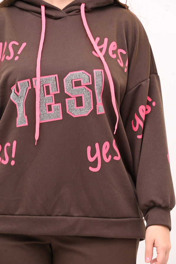 Felpa strass YES - Moro