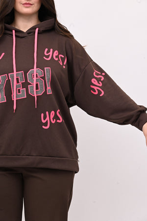 Felpa strass YES - Moro