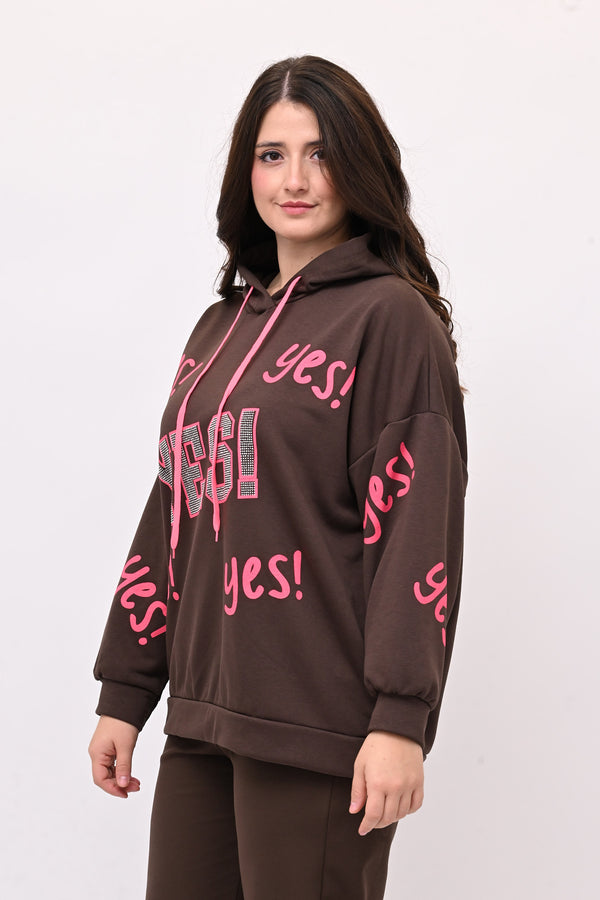 Felpa strass YES - Moro