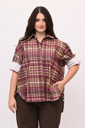 Camicia tartan coda - Vino