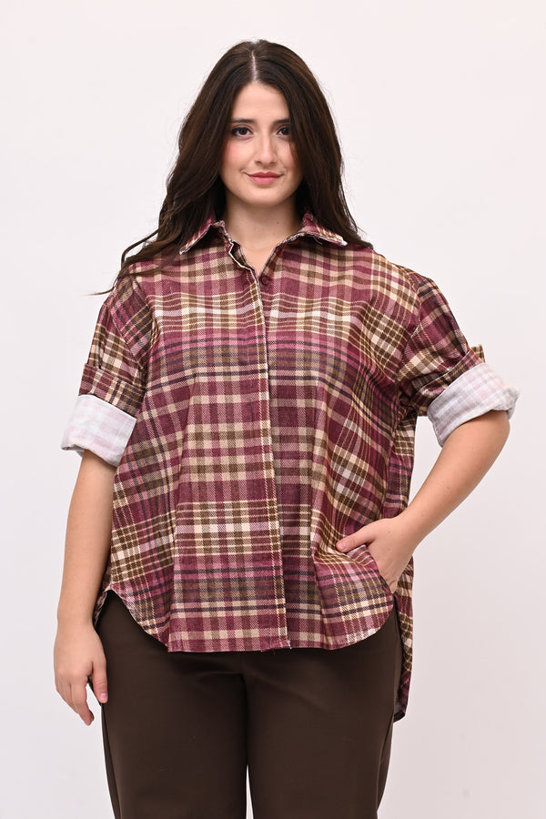 Camicia tartan coda - Vino