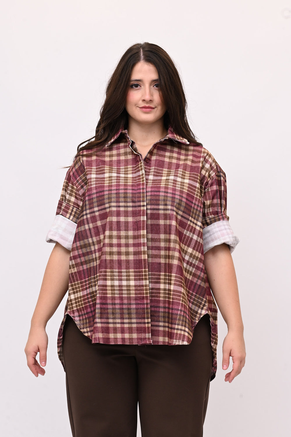 Camicia tartan coda - Vino