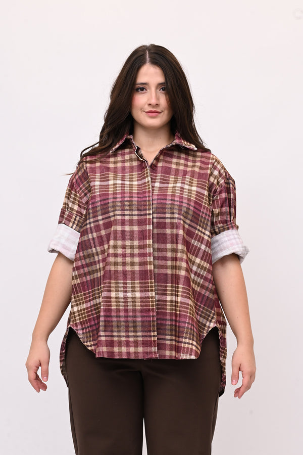 Camicia tartan coda - Vino