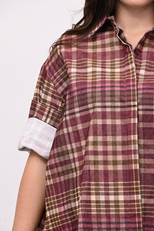 Camicia tartan coda - Vino