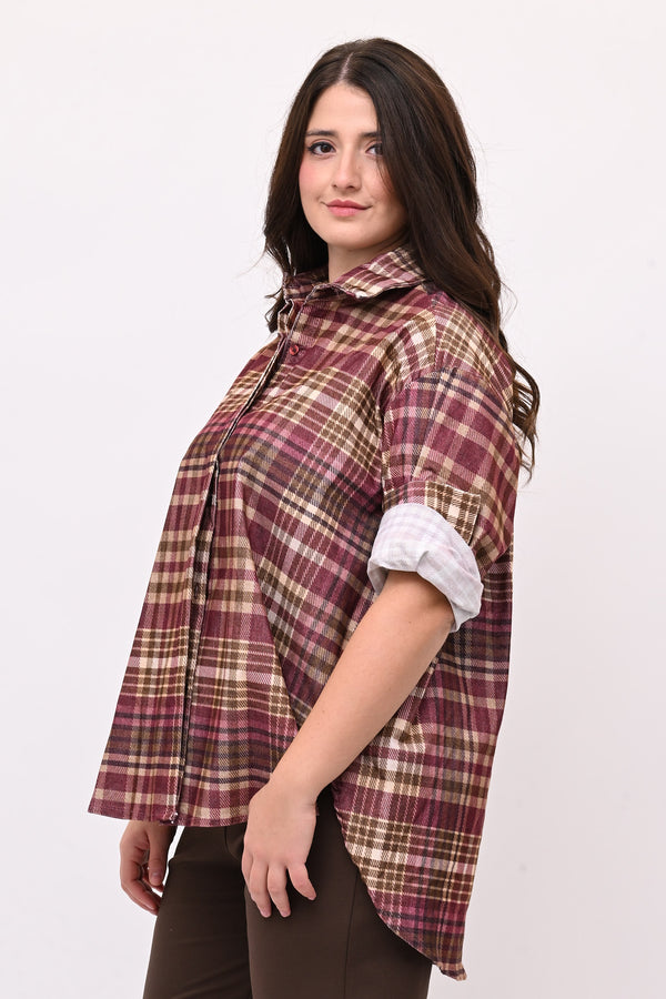 Camicia tartan coda - Vino