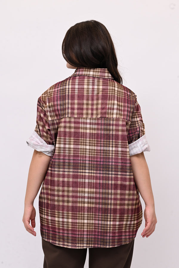 Camicia tartan coda - Vino