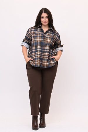 Camicia tartan coda - Blu