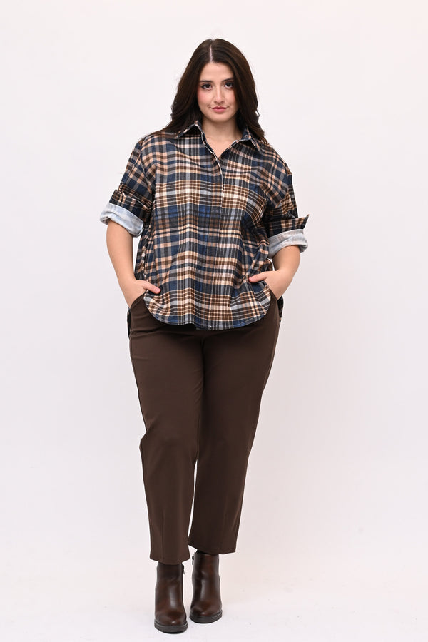 Camicia tartan coda - Blu