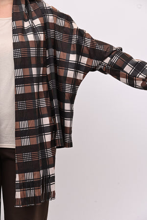 Giacca sciarpa tartan - Burro