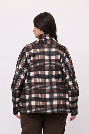 Giacca sciarpa tartan - Burro
