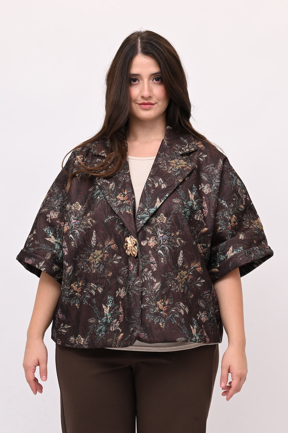 Cappottino crop broccato - Moro