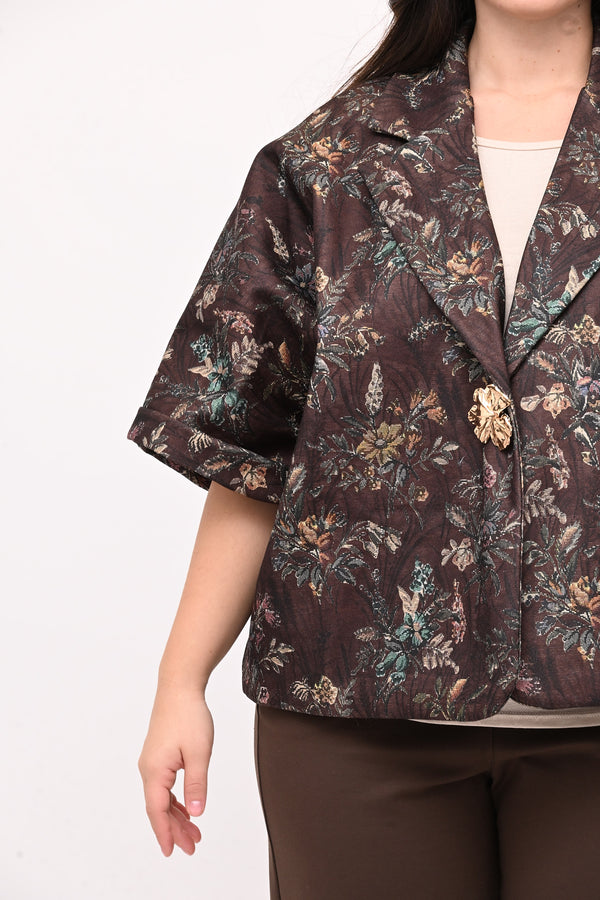 Cappottino crop broccato - Moro