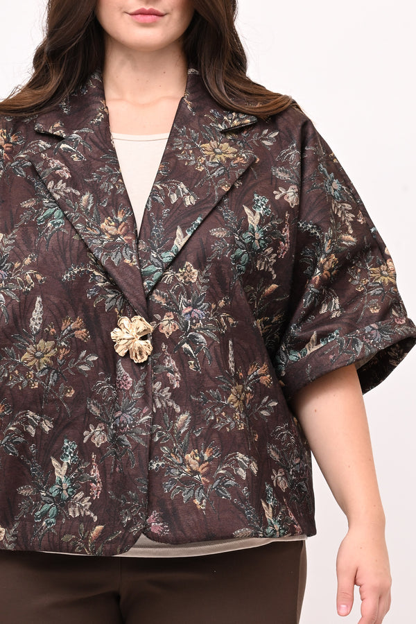 Cappottino crop broccato - Moro