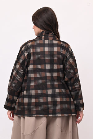 Giacca sciarpa tartan - Moro