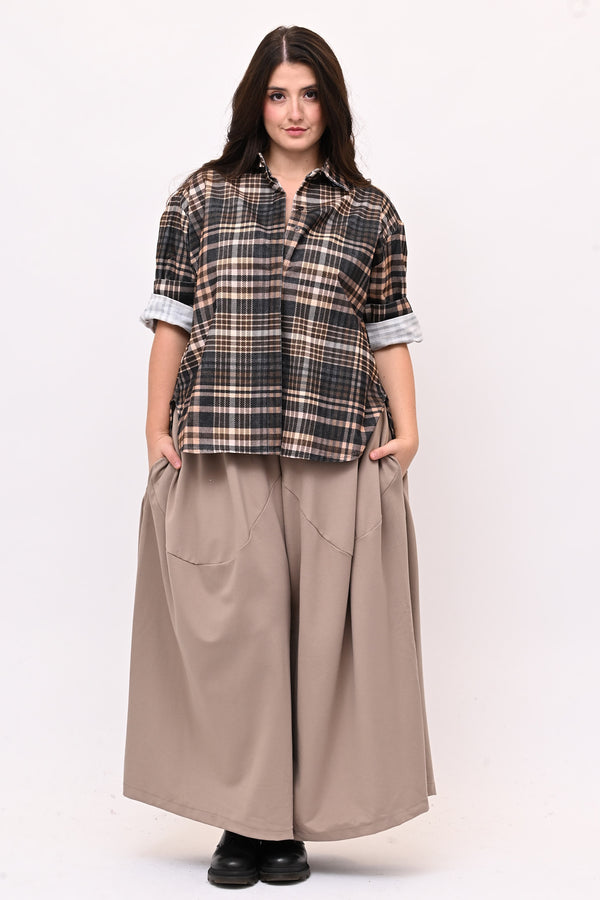 Camicia tartan coda - Nero