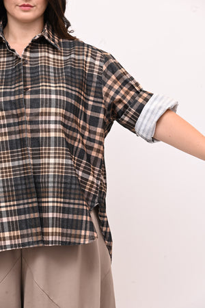 Camicia tartan coda - Nero