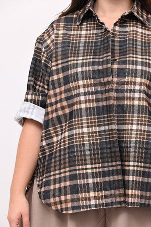 Camicia tartan coda - Nero