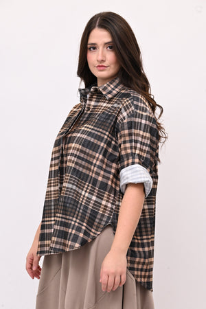 Camicia tartan coda - Nero