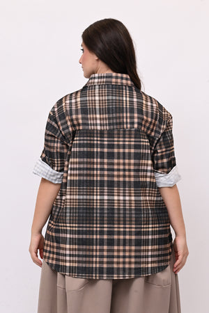 Camicia tartan coda - Nero