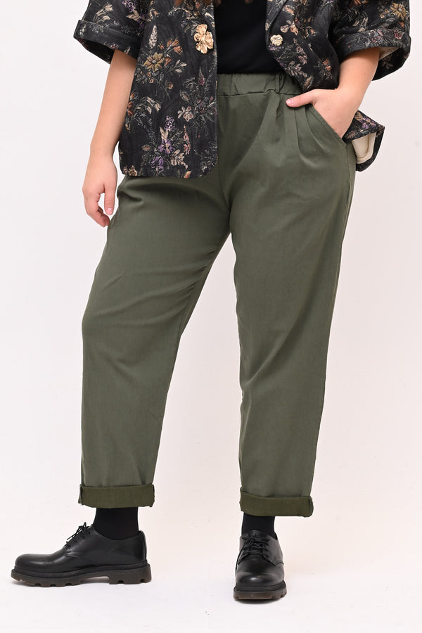Pantalone bengalina over - Verde militare