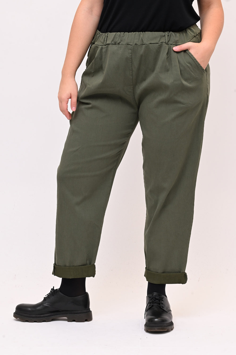 Pantalone bengalina over - Verde militare