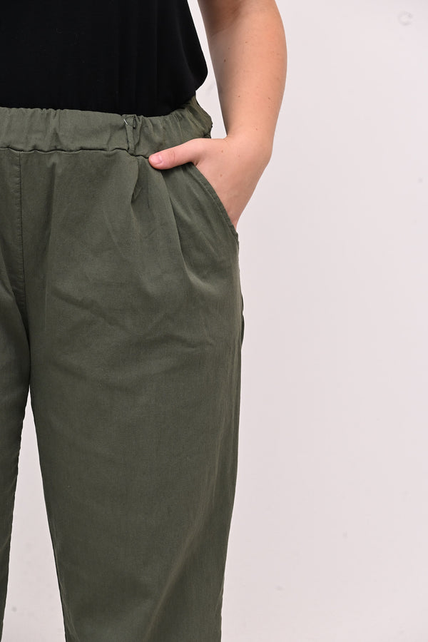 Pantalone bengalina over - Verde militare