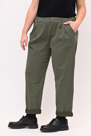 Pantalone bengalina over - Verde militare