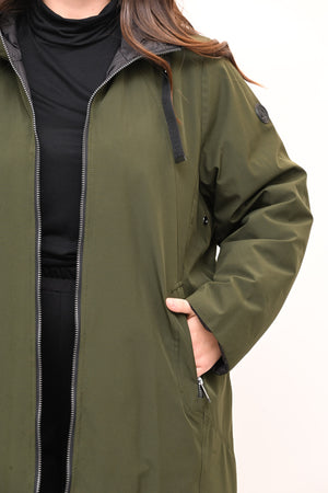 Cappotto imbottito reversibile - Verde militare/Nero