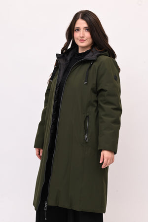 Cappotto imbottito reversibile - Verde militare/Nero