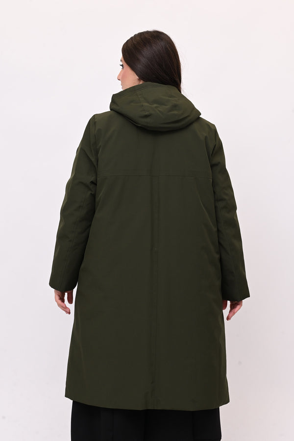 Cappotto imbottito reversibile - Verde militare/Nero