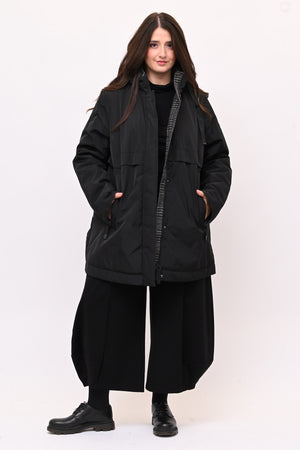 Piumino 3/4 pied de poule - Nero