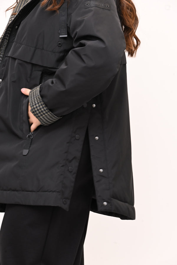 Piumino 3/4 pied de poule - Nero