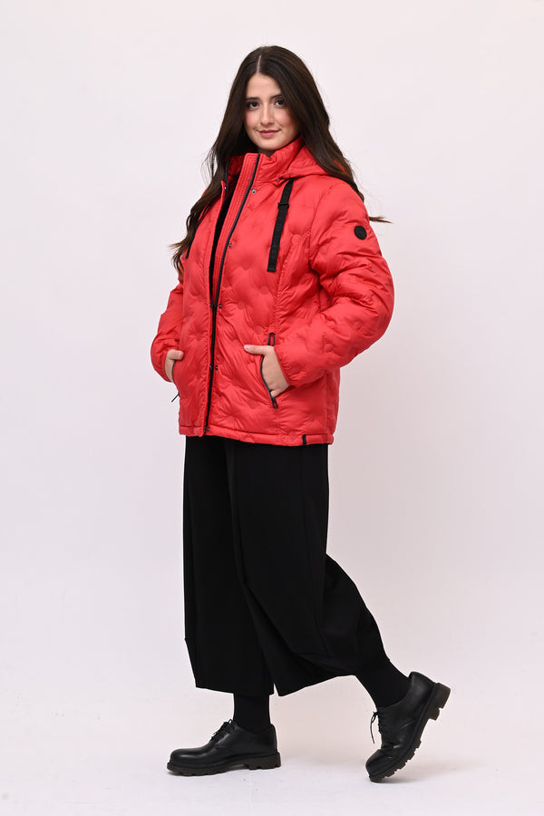Piumino corto cerchi - Rosso
